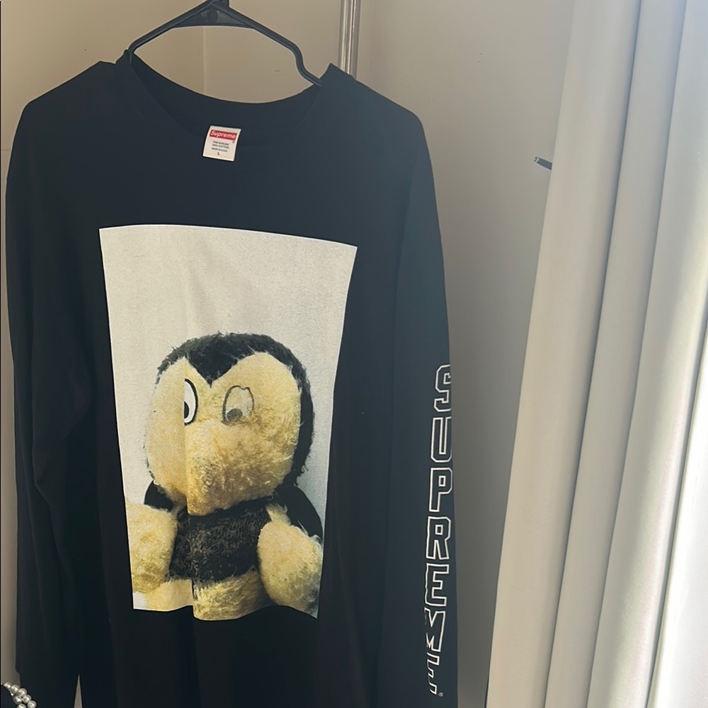 Supreme Black Long Sleeve Tee with Plush Graphic